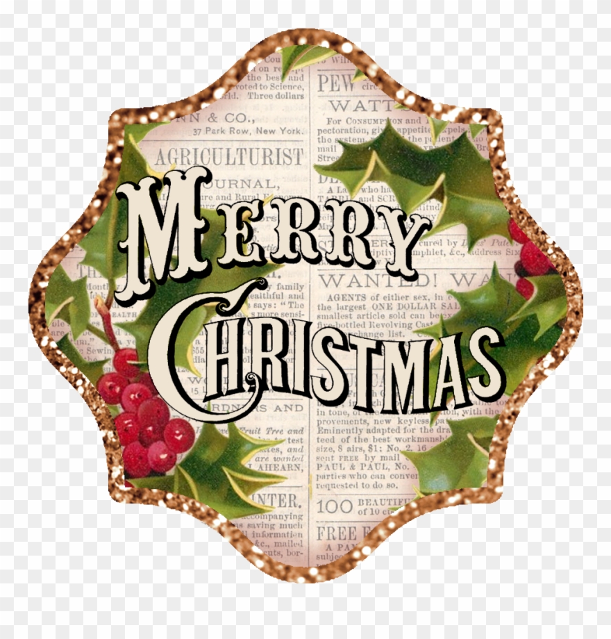 //lilac N Lavender - Vintage Merry Christmas Clip Art - Png Download