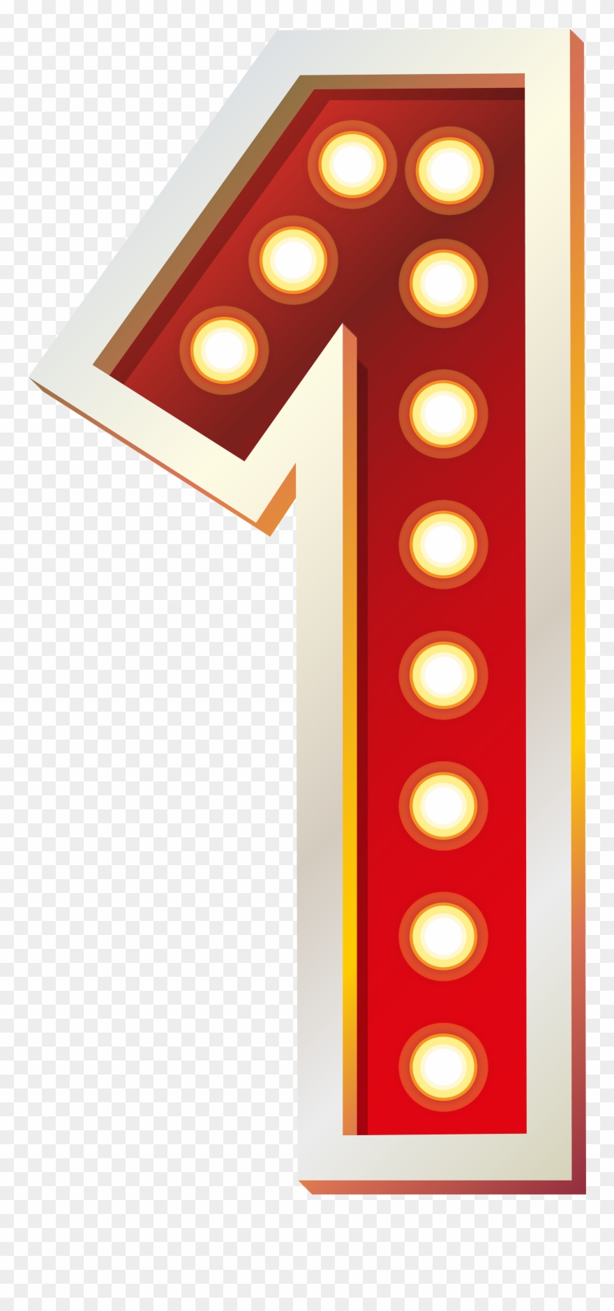 Number 1 In Lights Clipart