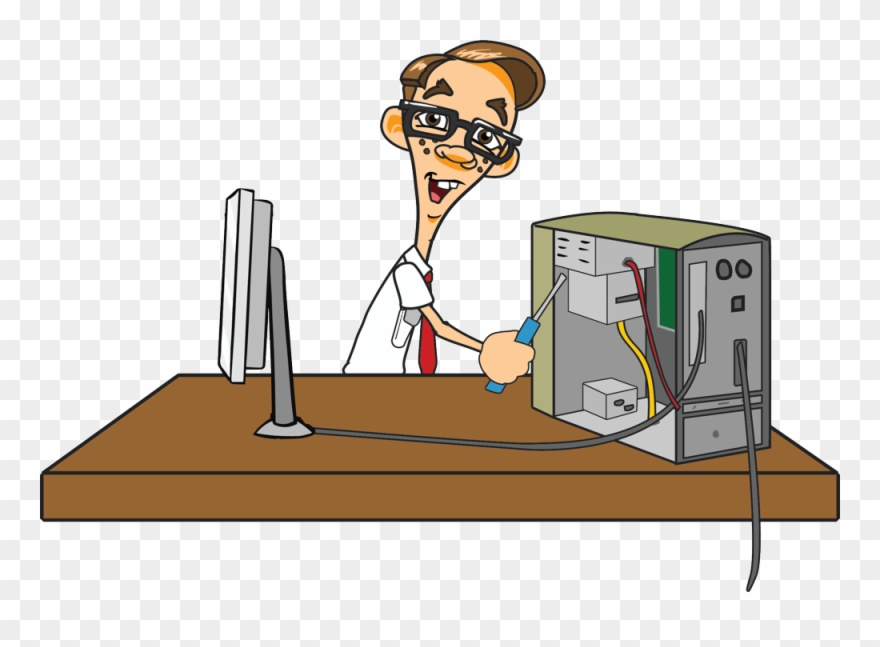 Software Clipart Computer Repair - Fixing Computer Clipart - Png Download