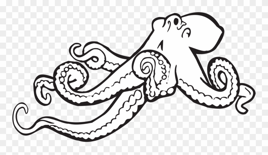 File Octopus Clipart Svg Mediamons - Octopus Clipart Black And White - Png Download