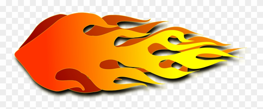 Race Car Clipart Flame - Rocket Flames Clipart - Png Download