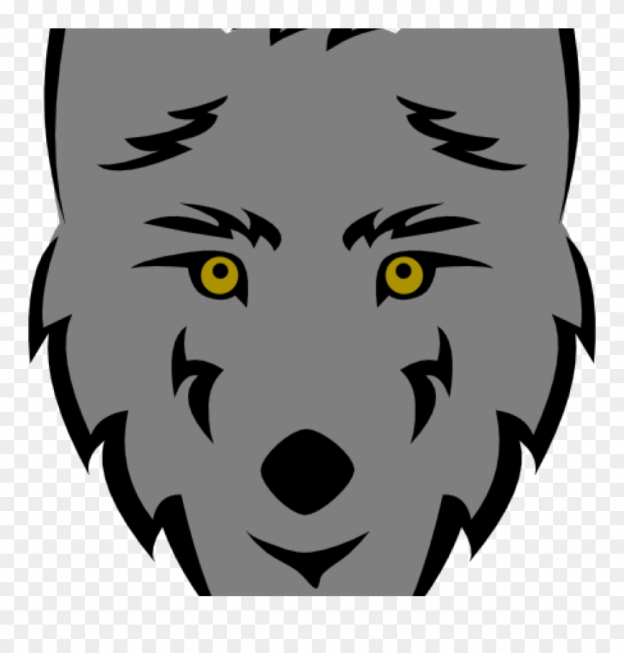 Wolf Head Clipart Simple Stylized Clip Art At Clker - Simple Wolf Head Drawing - Png Download