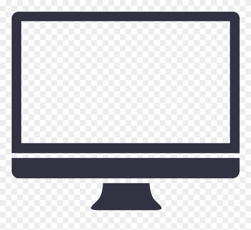 Svg Black And White Display Clipart Computer Screen - Desktop Computer Icon - Png Download