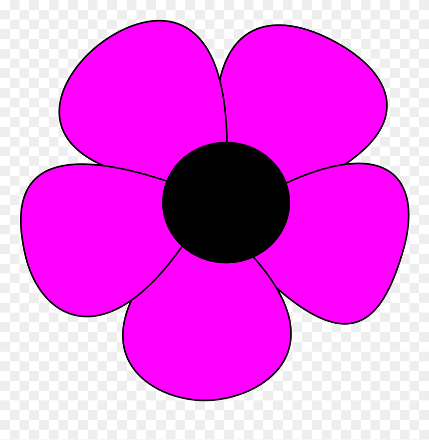 Simple Flower Clipart - Simple Flower Drawing Pink - Png Download