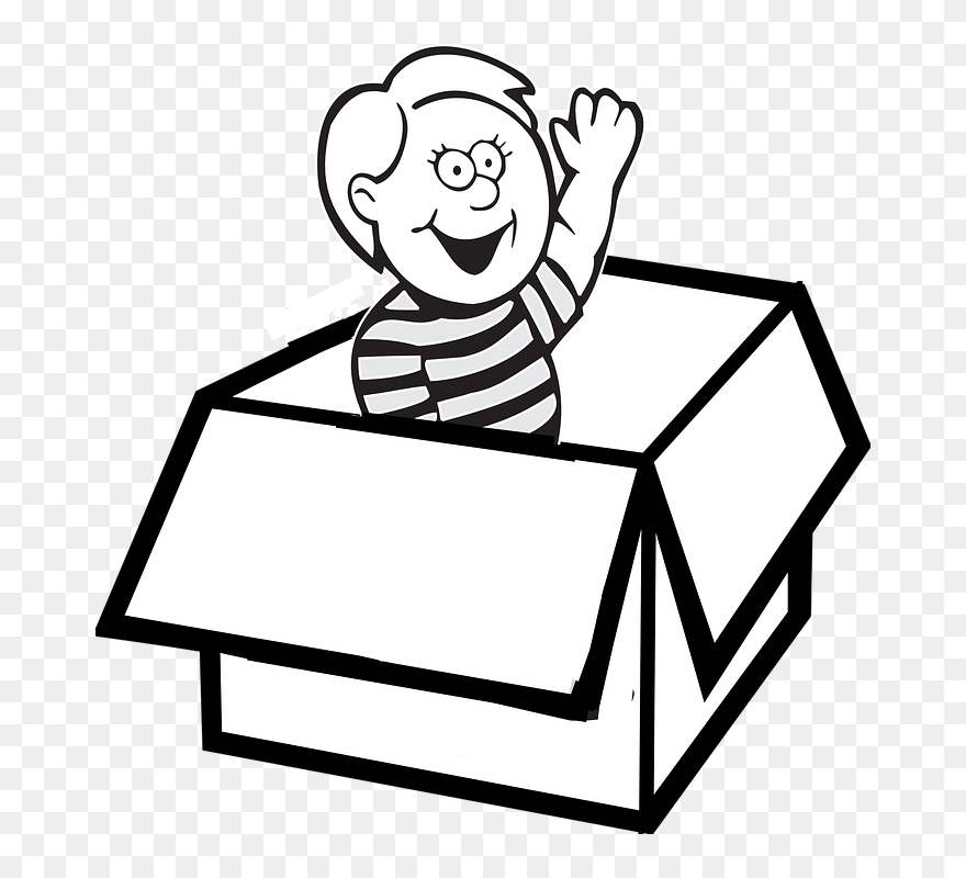 Paper Box Clipart Black And White - Png Download