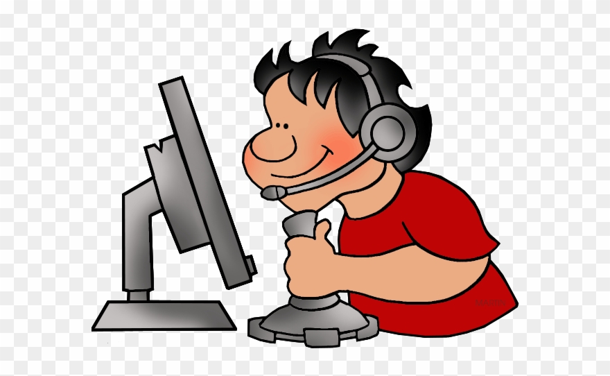 Clipart Person Computer - Guy Playing Video Games Clipart - Png Download
