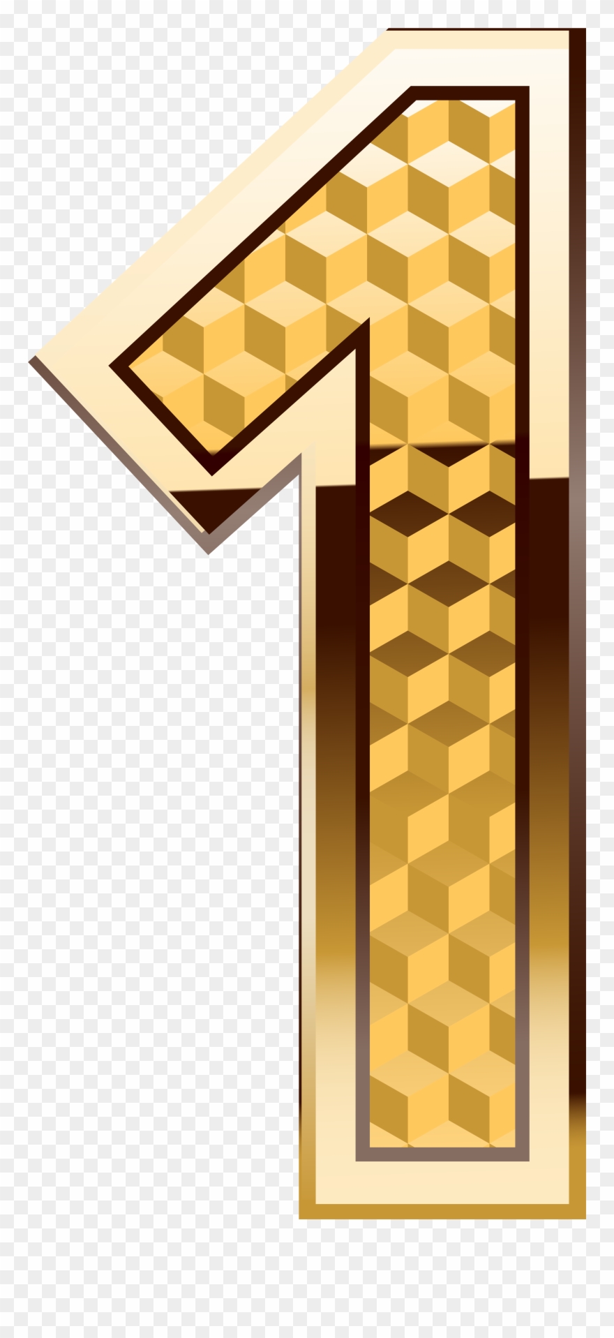 Gold Number One Png Clipart