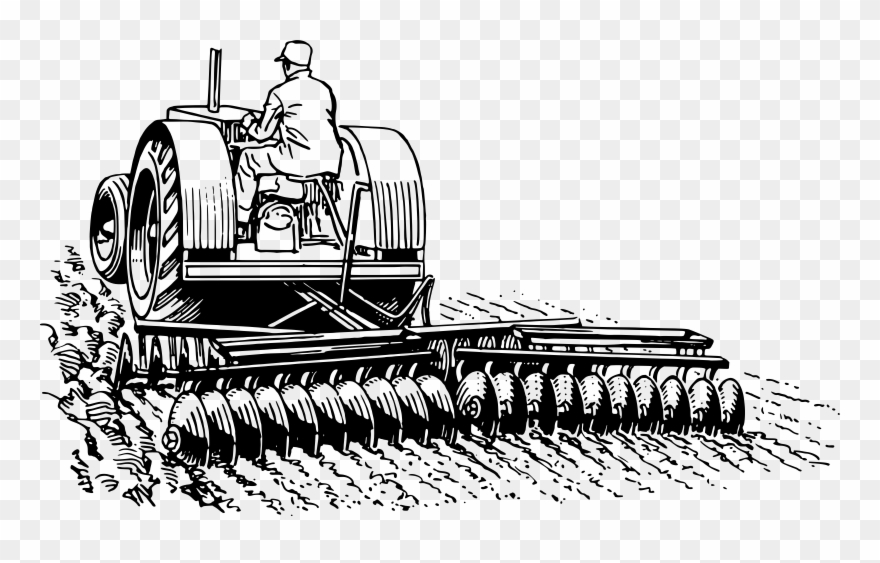Vector Clipart Tractor - Disc Harrow Clip Art - Png Download