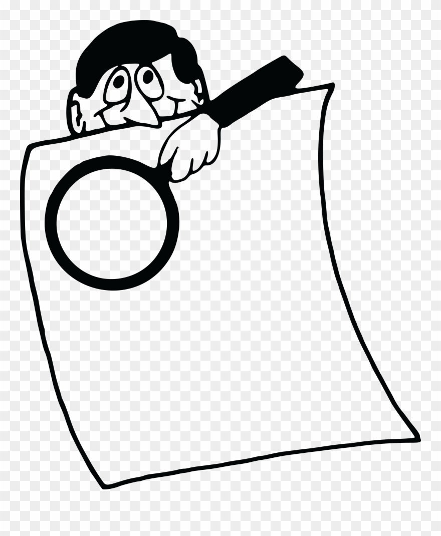 Free Clipart Of A Man With A Magnifying Glass Over - Clipart Cartoon Magnifying Glass - Png Download