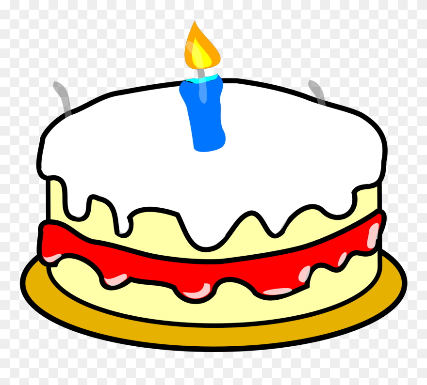 Microsoft Clip Art - First Birthday Cake Cartoon - Png Download