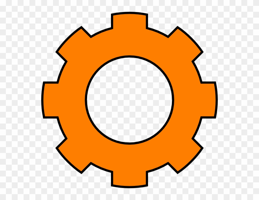 Orange Gear Vector Clipart