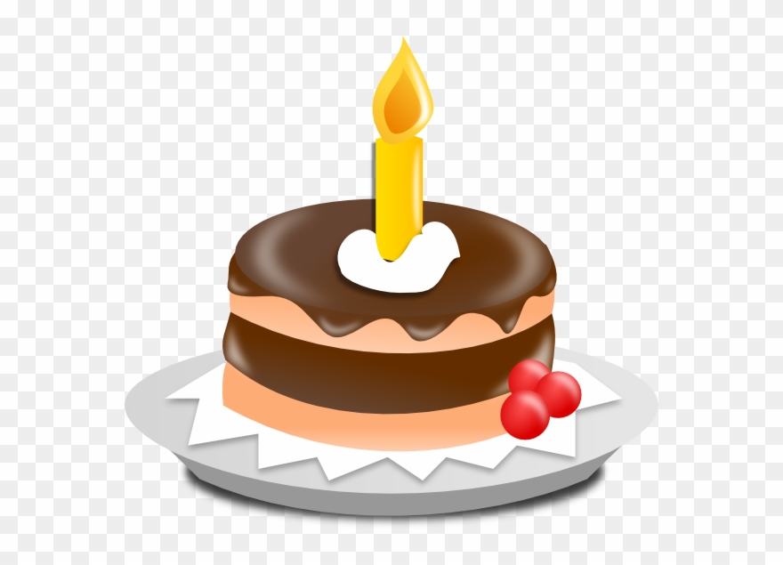 Birthday Cake Clip Art Microsoft - One Candle Birthday Cake - Png Download