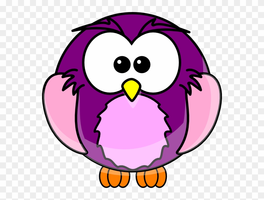Purple Cartoon Owl Clip Art - Cartoon Owl - Png Download