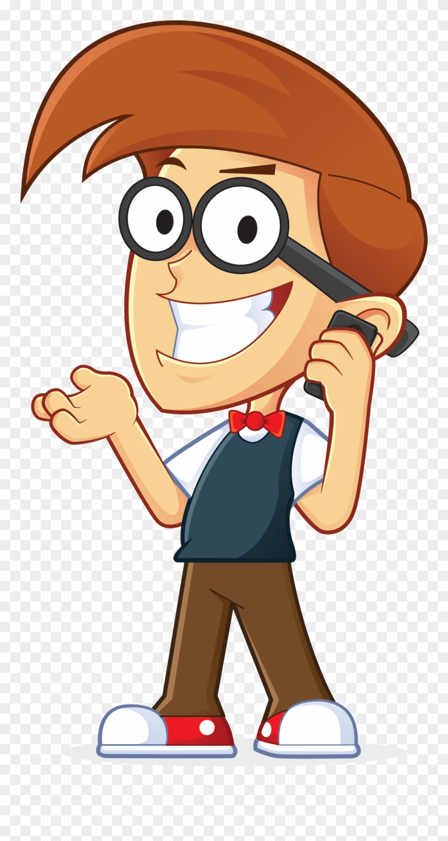 Free Nerd Geek Talking On Cell Phone People High Resolution - Simple Logic Crossword Puzzles [book] Clipart