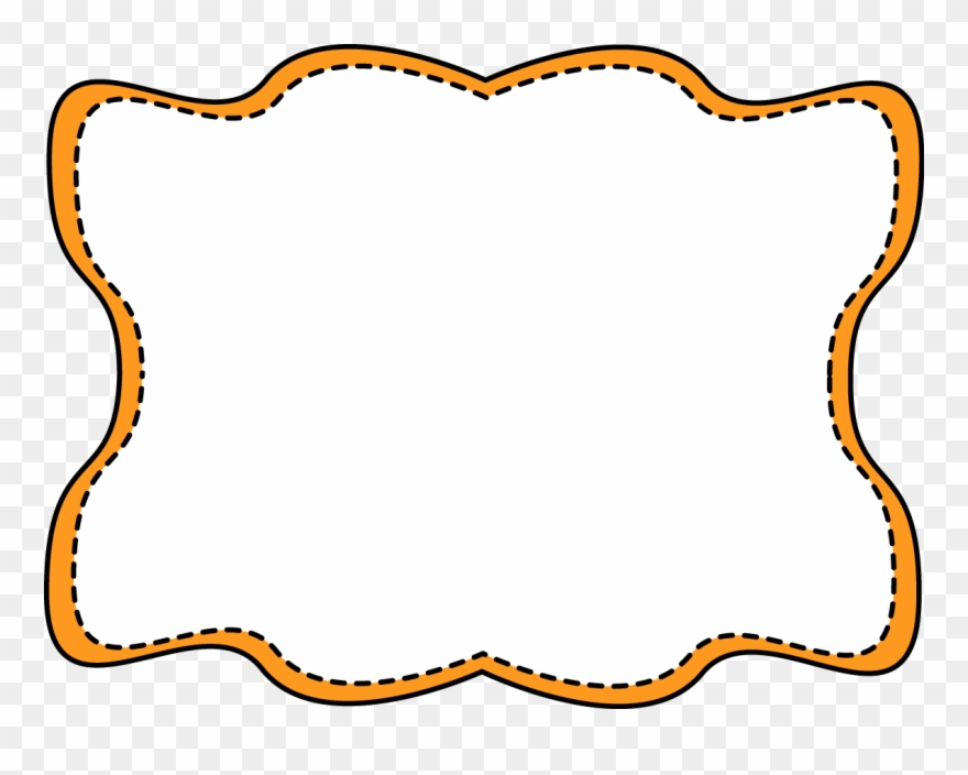 Orange Wavy Stitched Frame - Gold Glitter Frame Png Clipart