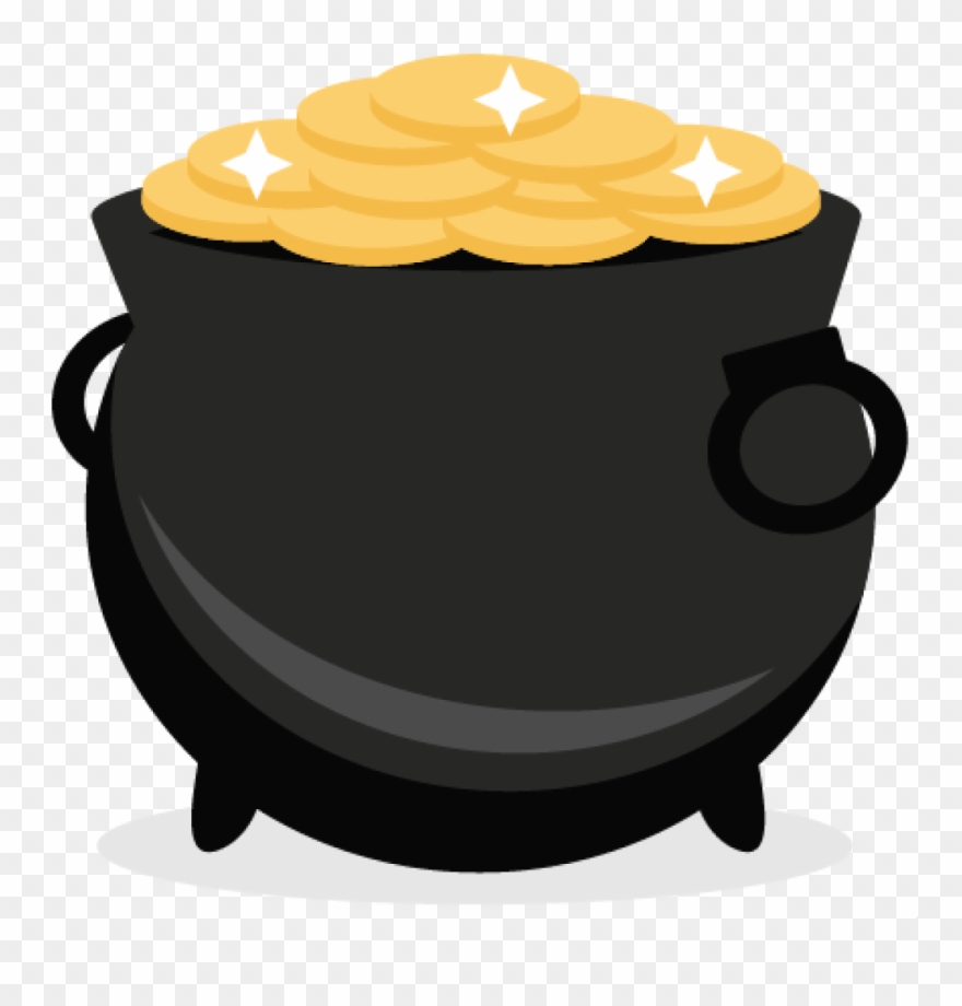 Pot Of Gold Clip Art Pot Of Gold Svg Scrapbook Cut - St Patricks Day Pot Of Gold - Png Download