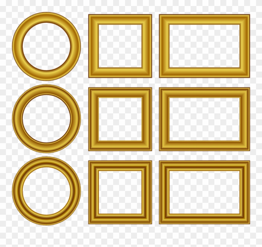 Download Gold Frame Vector Free Download Clipart Clip - Small Picture Frame Template - Png Download