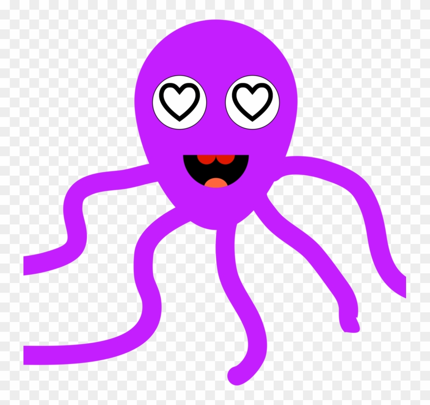 My First Octopus Animal Line Art Cartoon - Octopus Clipart