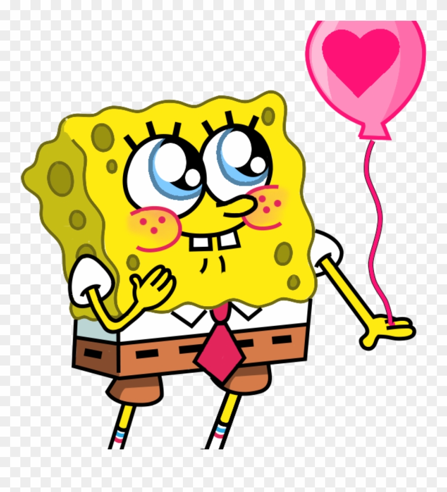 Spongebob Clipart Image Result For Its My Birthday - Happy Spongebob With Hearts - Png Download
