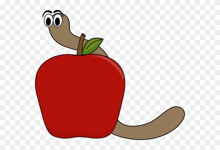 Apple And Worm - Worm In Apple Clip Art - Png Download