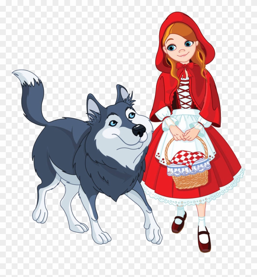 Big Bad Wolf Little Red Riding Hood Clip Art - Little Red Riding Hood Drawing - Png Download