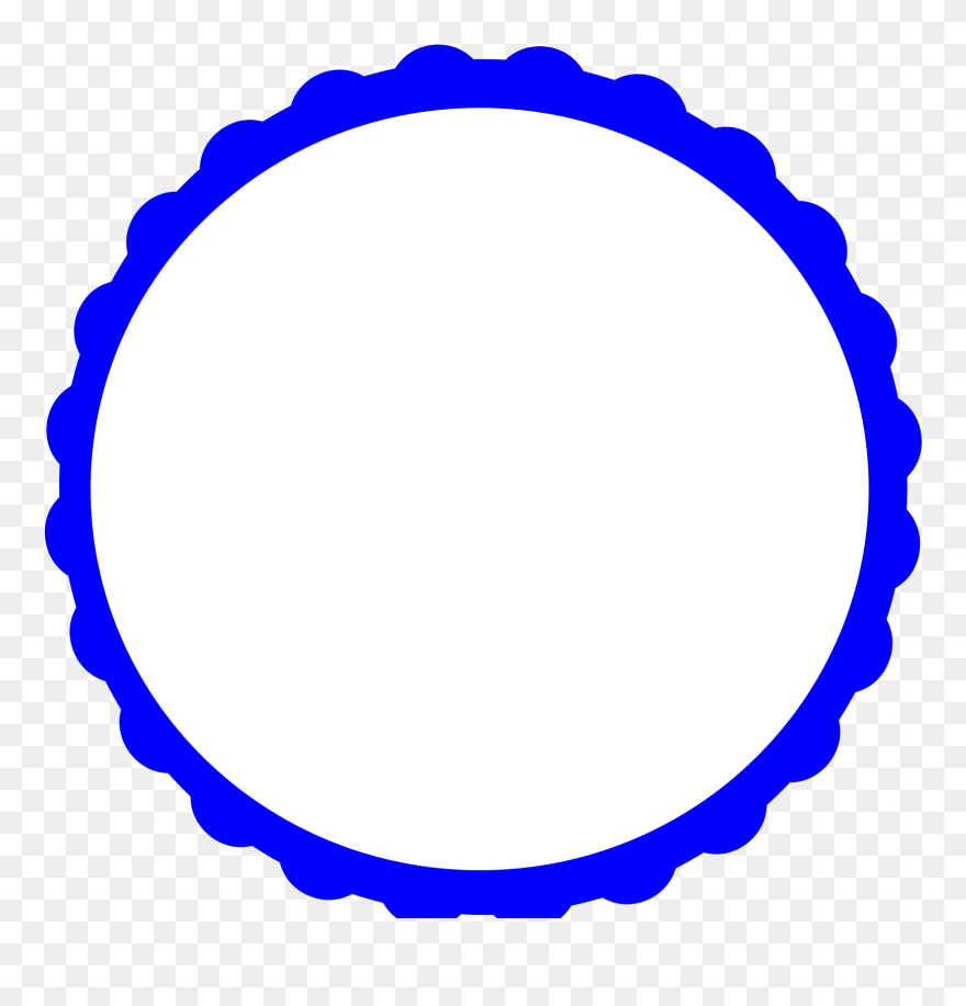 Blue Scallop Circle Frame Clipart - Blue Oval Frame Clip Art - Png Download
