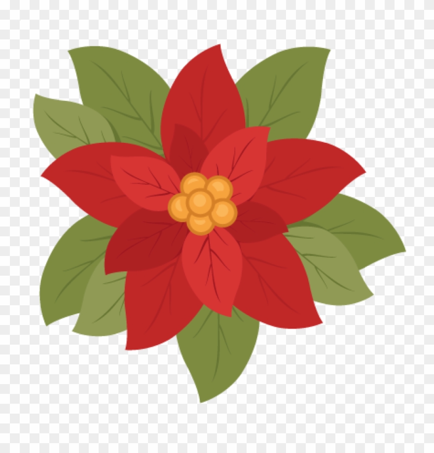 Free Clip Art Poinsettia 15 Poinsettia Clipart Svg - Poinsettia Clipart - Png Download