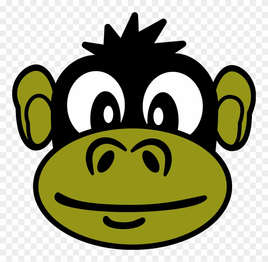 Free Monkey - Monkey Face Oval Ornament Clipart