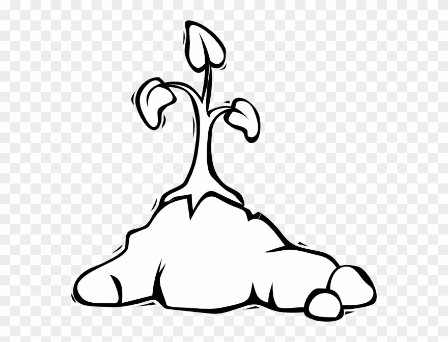Plant Outline Clip Art At Clker - Dirt Transparent Clip Art - Png Download