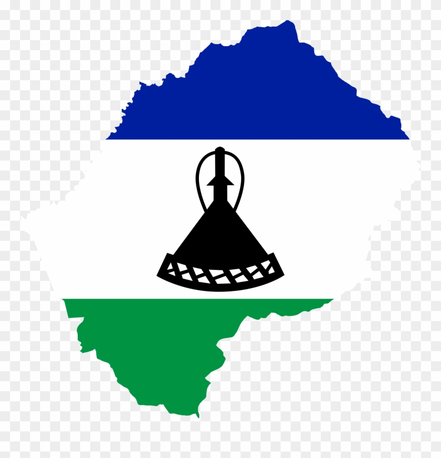 I - Lesotho Flag Map Png Clipart