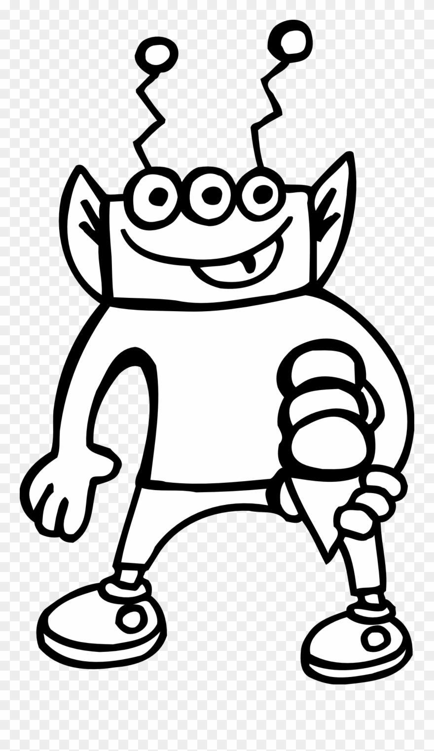 Alien Clipart Black And White - Black And White Clip Art Alien - Png Download