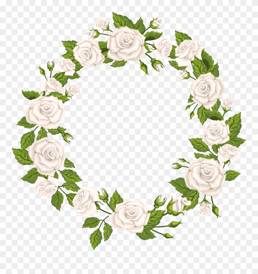 White Rose Wreath Png Clipart