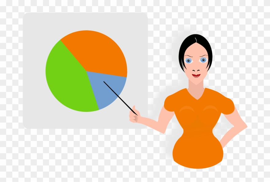 Clipart - Person Pointing At Pie Chart - Png Download