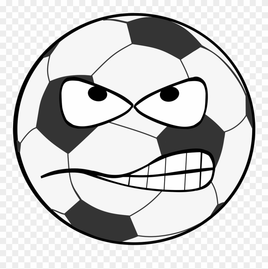 Football, Clip Art, Smiley, Evil, Flank, Shot, Goal - Clip Art Soccer Ball - Png Download