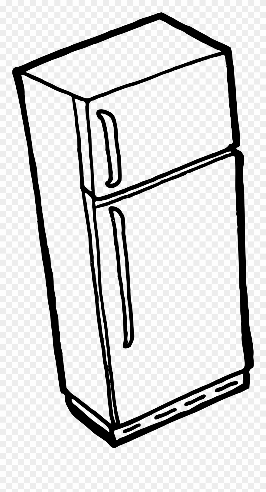 Bookshelf - Clipart - Black - And - White - Refrigerator Black And White - Png Download