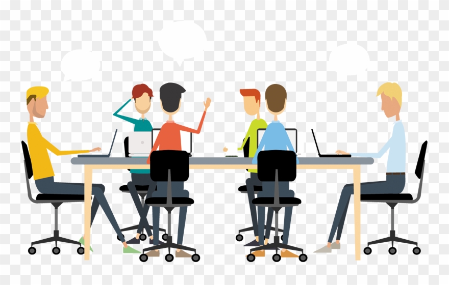 Business Discussion Cliparts - People In A Meeting Cartoon - Png Download