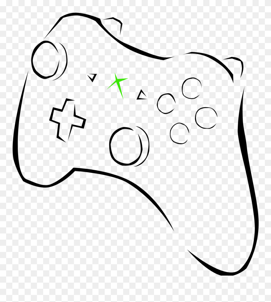 Xbox Clipart Free Download Clip Art On Black And White - Xbox Controller Draw Png Transparent Png