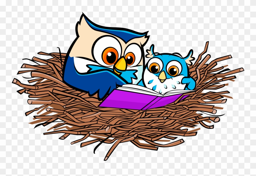 19 Owl Nest Graphic Free Huge Freebie Download For - Owls Reading Clip Art - Png Download