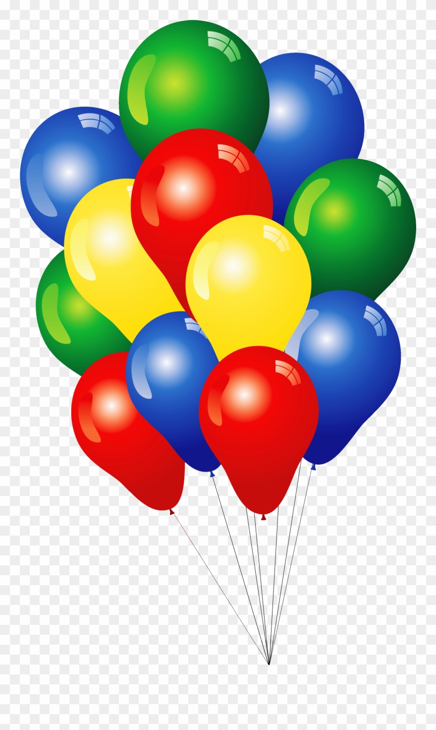 Clip Arts Related To - Multi Colored Balloons - Png Download