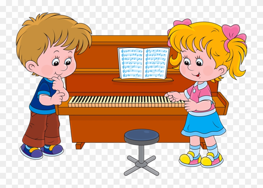 Free Library Png Pinterest Child - Cartoon Kids Piano Clipart