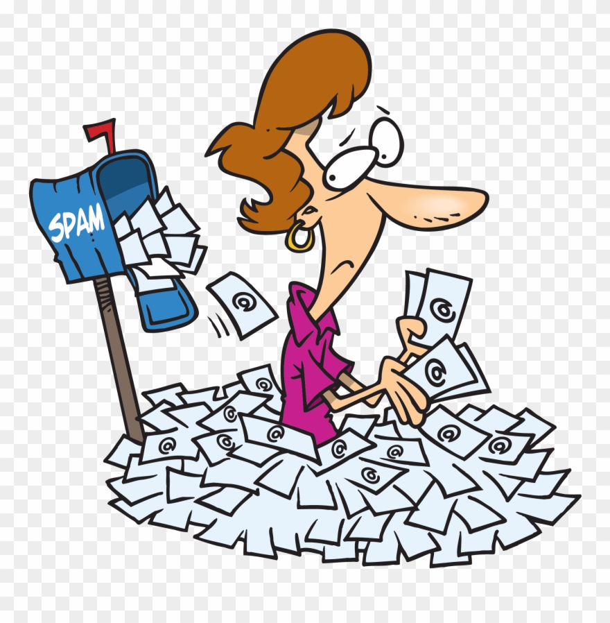 Woman Buried Under Spam Mail - Spam Mail Clipart
