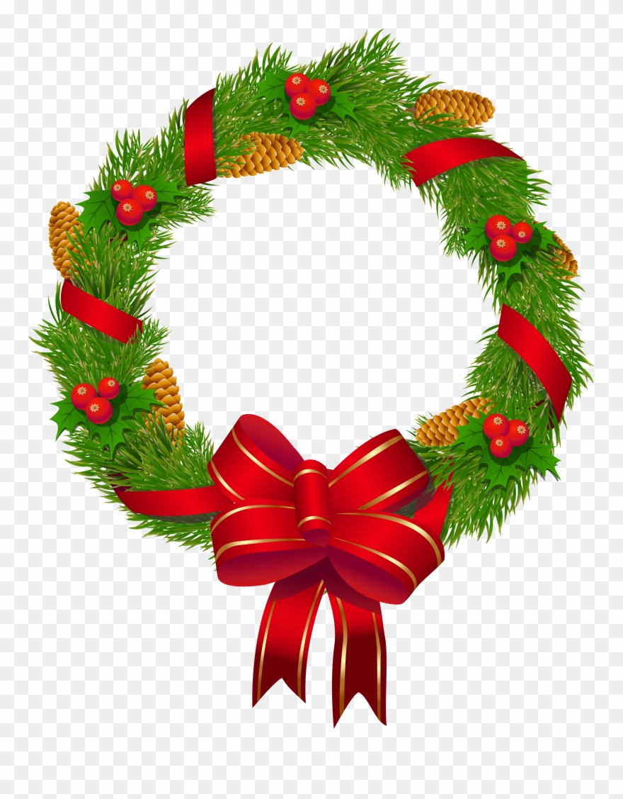 Pinart Christmas Pine Wreath Clipart Wreath Clipart - Christmas Pine Wreath Transparent - Png Download