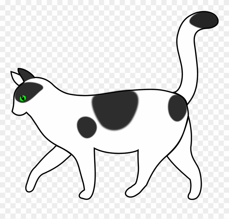 Clip Art Cat Fashionable Idea Fashion Show - Cartoon Cat Side View - Png Download