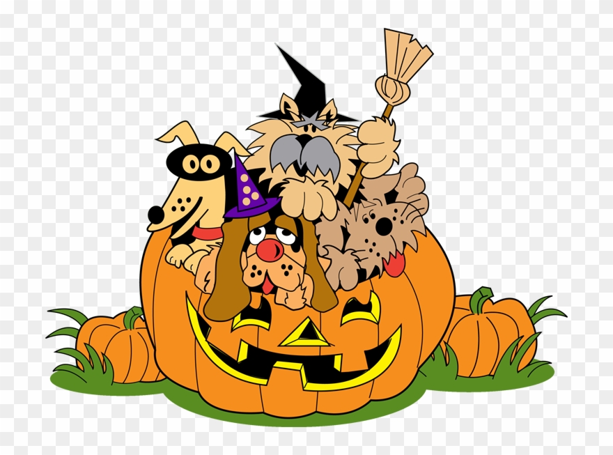 Free Cute Halloween Clipart - Halloween Animals Clip Art - Png Download