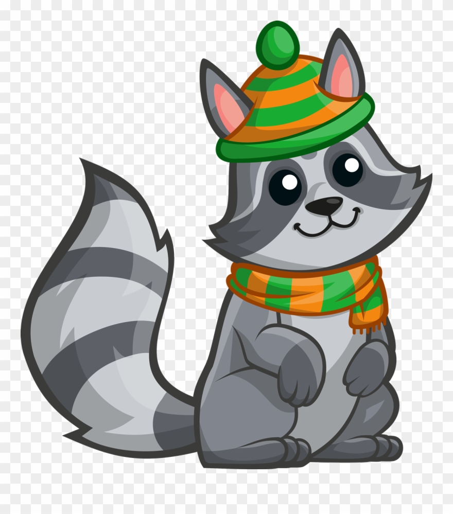 Raccoon Free To Use Clipart - Cute Cartoon Raccoon Clutch, Women's, Pale Blue/lavender - Png Download