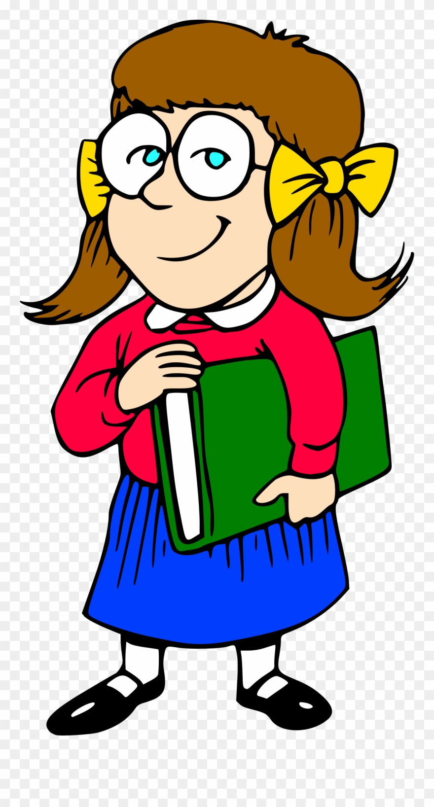 Clipart Schoolgirl 1 Microsoft Clip Art Free Download - Back To School Water Bottle - Png Download
