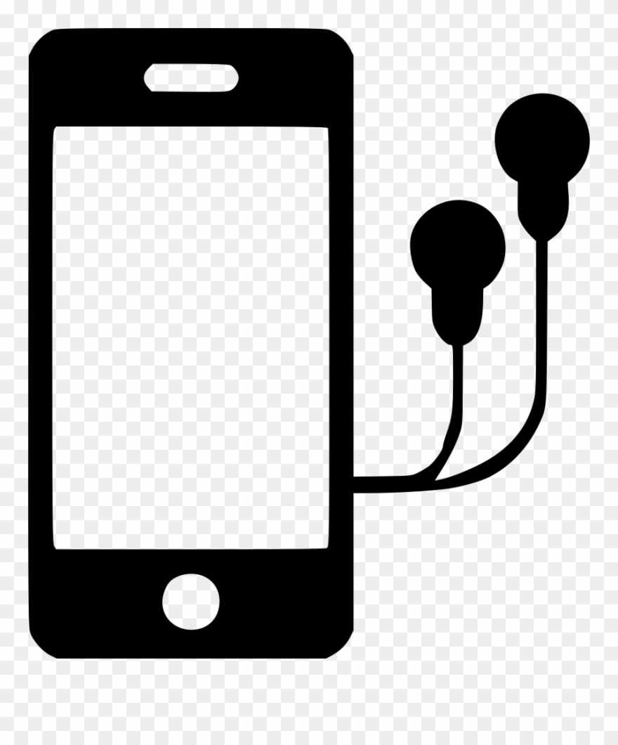 Iphone With Headphones Clipart Apple Earbuds Headphones - Phone With Headphones Vector - Png Download