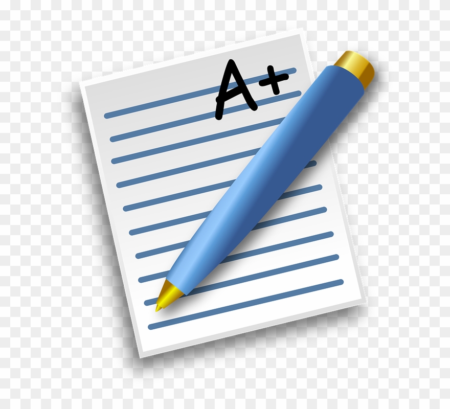 Free A Exam Grade Clip Art - School Pen And Paper - Png Download