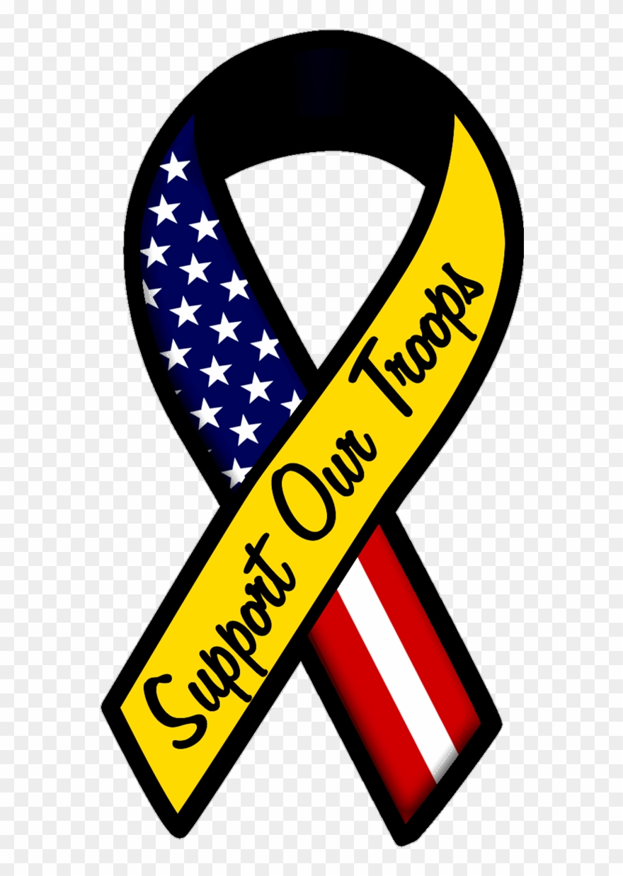 Jpg Black And White Download No In Home Clipground - Support Our Troops Ribbon - Png Download