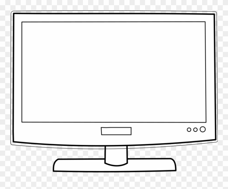 Big Screen Tv Clip Art Cliparts - Clipart Of Television Black And White - Png Download